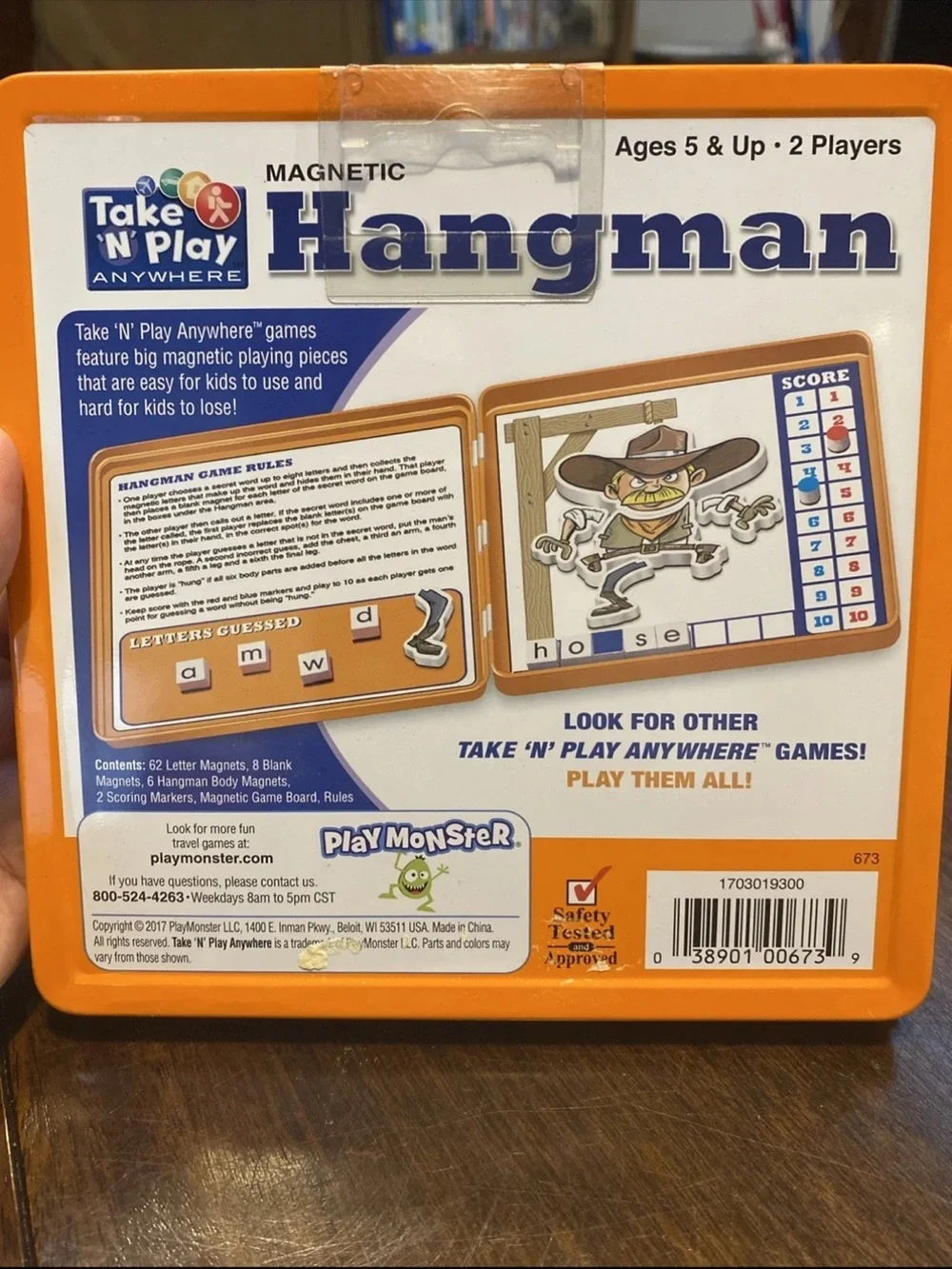 Take 'N Play Hangman Magnetic Word Game - Blue and Orange
